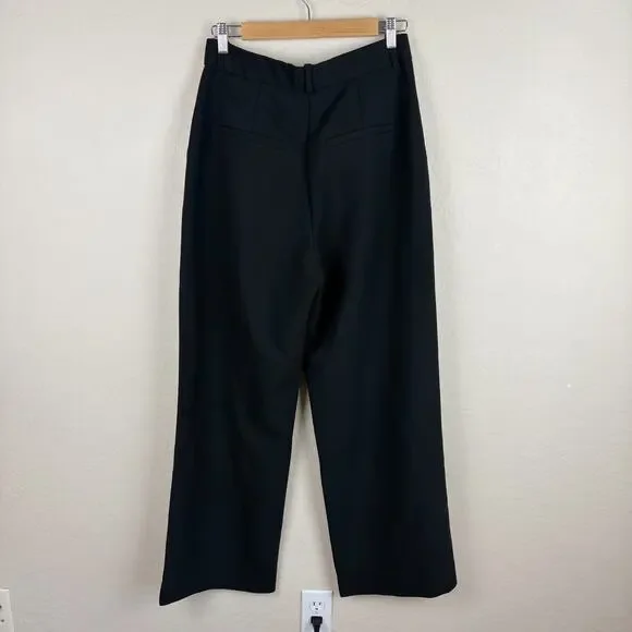 Abercrombie & Fitch Curve Love Sloane Tailored Wide Leg Pant Black Womens Size 8 - Picture 5 of 12